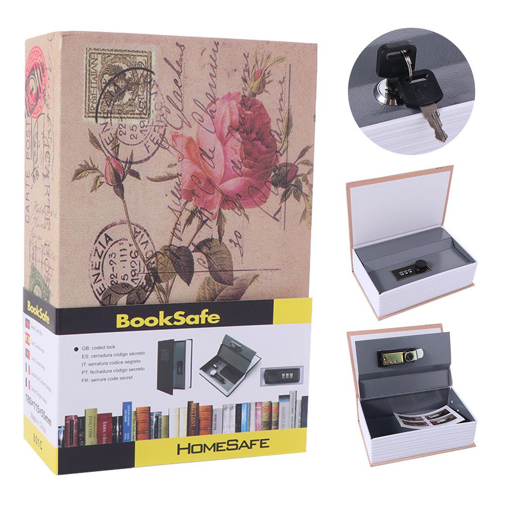 Retro Book Shape Password Security Safe Box Rectangle Analog Dictionary Book Safe Box Anti theft Hidden Dictionary Book Home