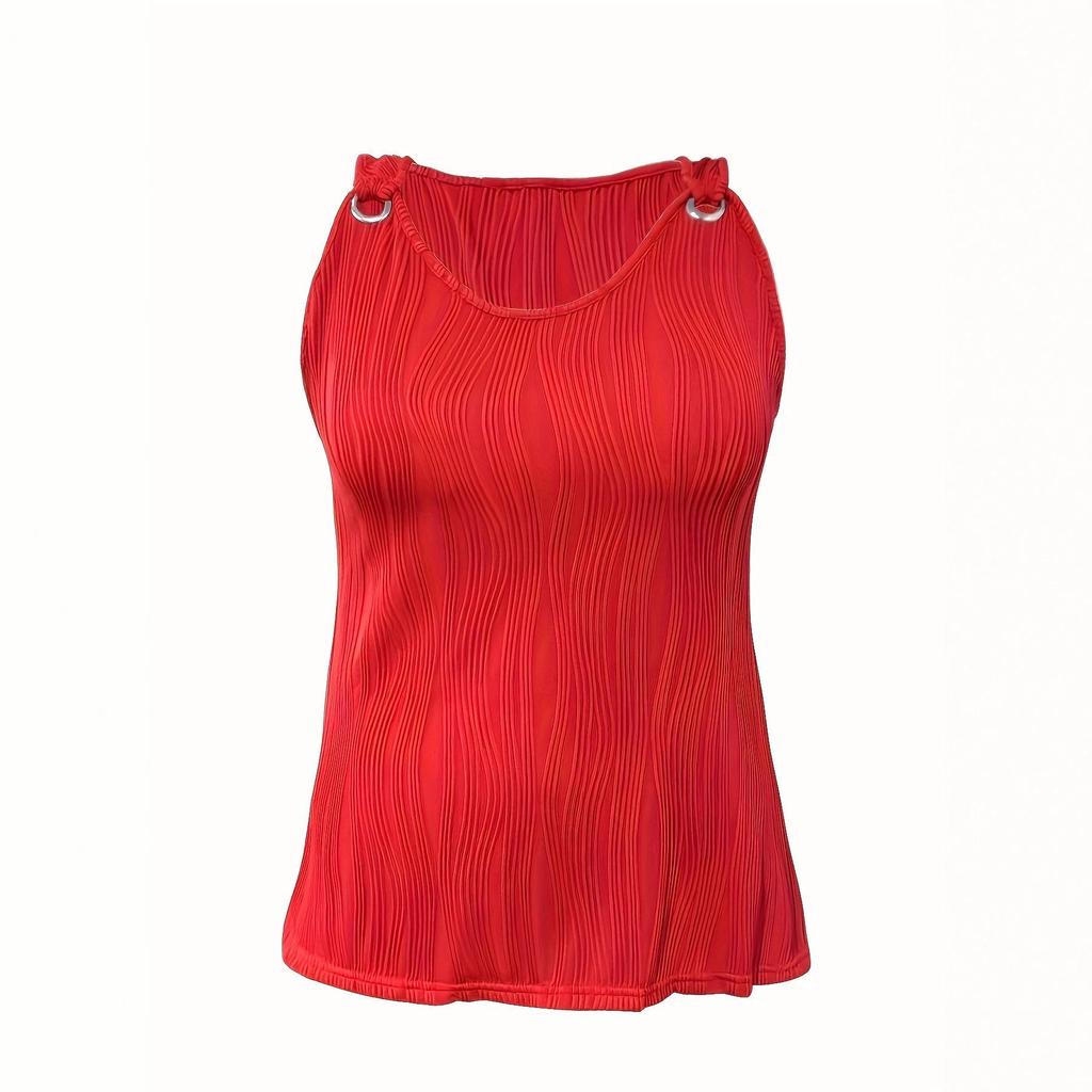 Dames Effen V-hals Mouwloos Los Tanktop Grote Maten