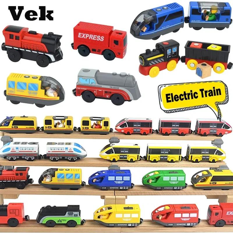 Wooden Locomotive Magnetic Electric Car Train Playthings Fit Biro Wooden Diecast Slot Train Track Railway Learning Playthings Ideal For Children