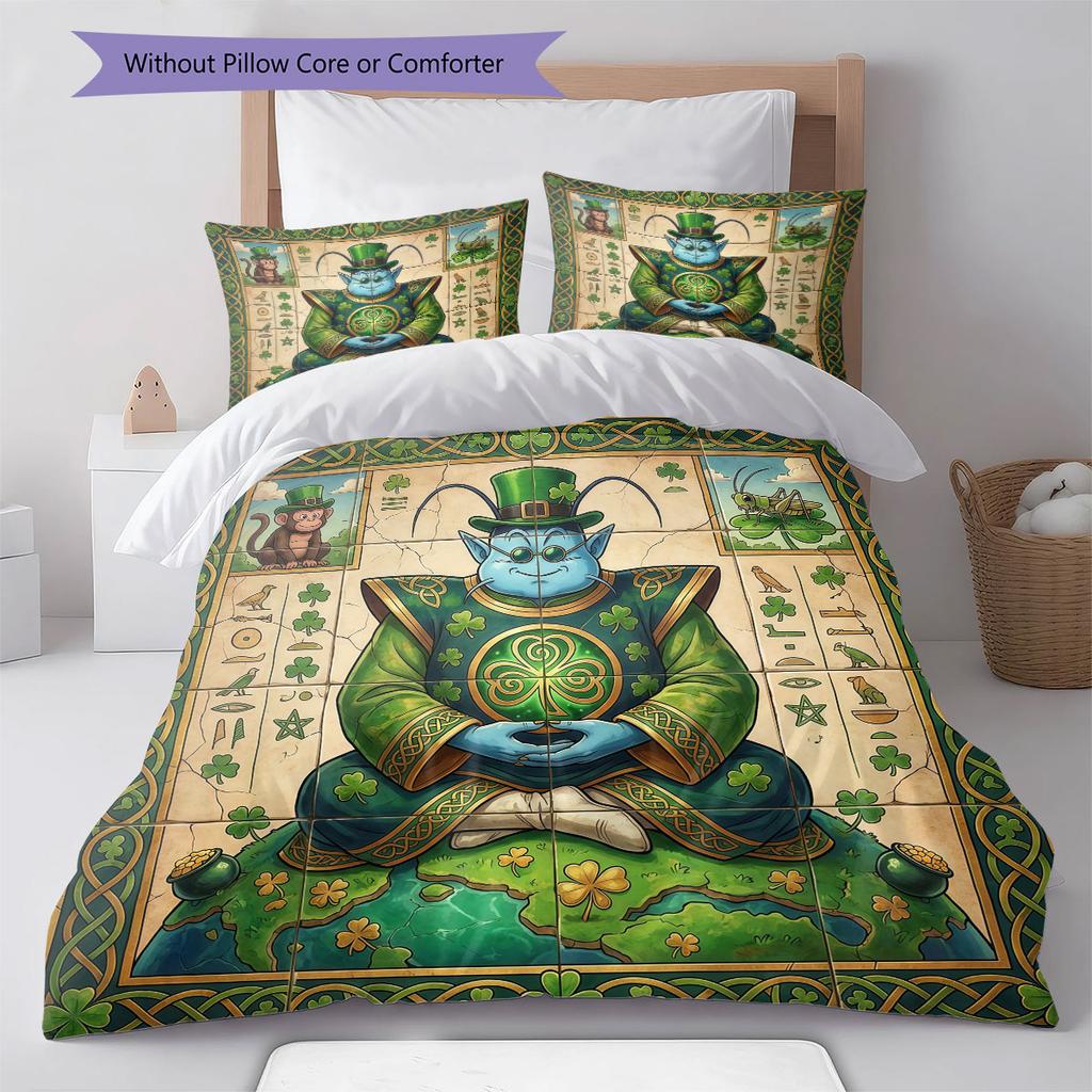 Erstaunliches Ägyptisches Wandmalerei Muster Bettwäsche Steppdecke Set Bettbezug Kissenbezug Heimdekoration Geburtstagsgeschenk (1 Bettbezug + 2 Kissenbezüge, ohne Füllung)