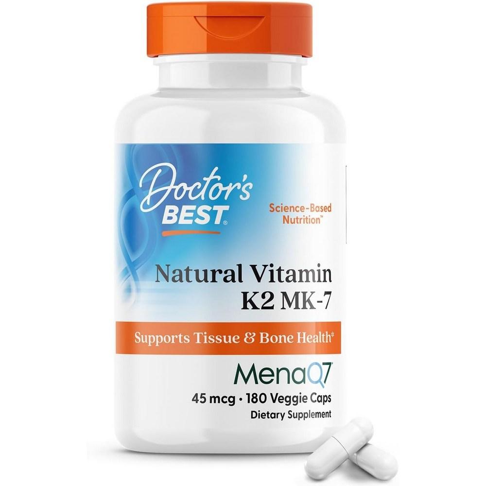 Doctors Natural Vitamin K2 MK-7 45mcg Veggie Capsules 180 Tablets 1 pcs