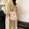 2025 New Bucket Bag New Women's Shoulder Messenger Chain Fashionable and Cute Versatile Plush National Style Lucky Bag