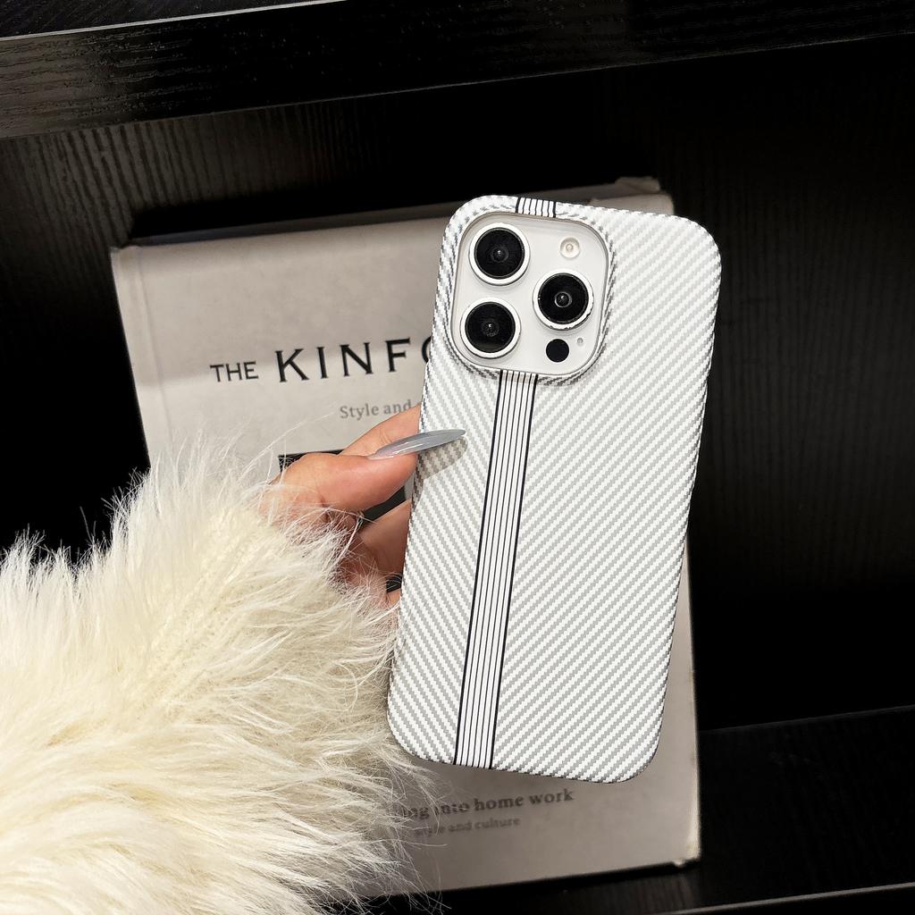 Kohlefaser-Textur Kunststoff Matt Stoßfänger Hülle Für iPhone 17 Air 16 15 14 13 12 Plus Pro Max Schlank Stoßfest Harte Rückseite Abdeckung