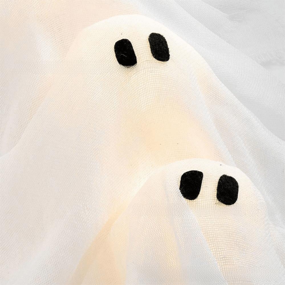 White Ghos T Design Halloween Ghos T Wreath Light-Up Feature Halloween Decor Spooky Hanging Decoration Spooky Theme
