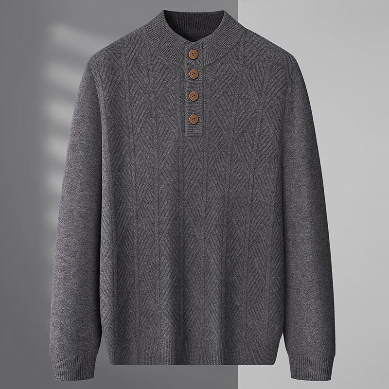 Мужской вязаный свитер большого размера из чистой шерсти 130/5XL