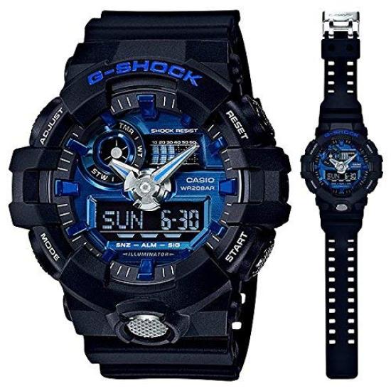 20 ATM Water Resistant Plastic Strap Watch for Men G-SHOCK Analog-Digital (GA-710-1A, GA-710-1A2, GA-710GB-1A) (GA-710-1A2 (Blue))