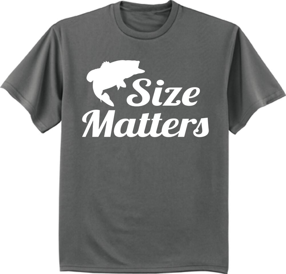Mens Big and Tall T-shirts Graphic Tee Funny Fishing T-shirt Size Matters XL