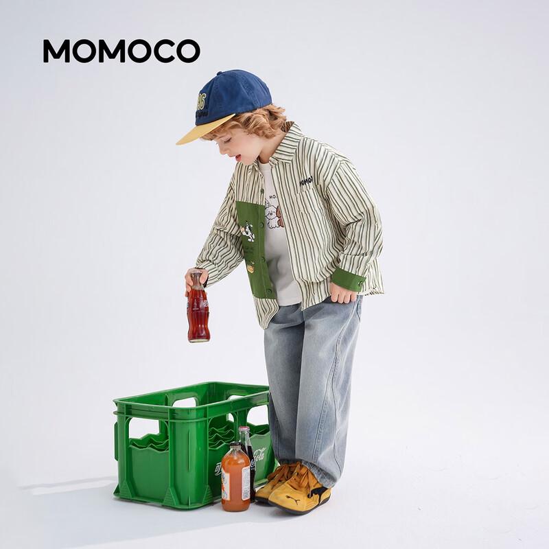 MOMOCO Boys' Fashion Cotton Striped Long-Sleeve Shirt