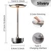 1pc Portable LED Table Lamp 3 Color Touch Control 3 Level Brightness USB Rechargeable Metal Texture Office Atmosphere Light