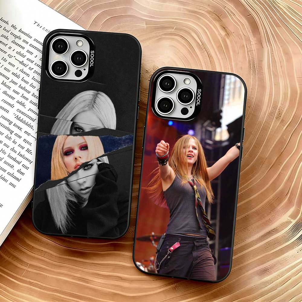Avril Ramona Lavigne Phone Case For iPhone 17,16,15,14,13,12,11 Plus,Pro Max,XS,Colored Silver Plated Inside Cover