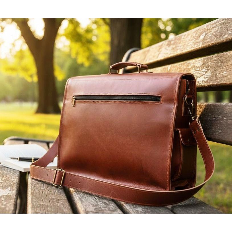 Herren Echtes Vintage Handdecore Leder Messenger Schulter Laptop Tasche Aktentasche