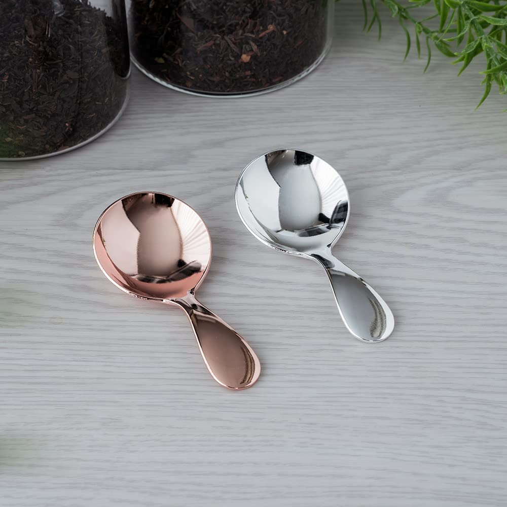 Aoyoshi CASUAL PRODUCT Tea Caddy Spoon, Round, Pink Gold, 510809, Made In Japan