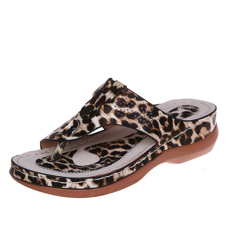 2023 Women's Plus Size European and American Style Toe-Separating Wedge Heel Sandals and Slippers