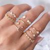 9Pcs Vintage Crystal Star Moon Rings Set Women Boho Finger Ring Fashion Jewelry