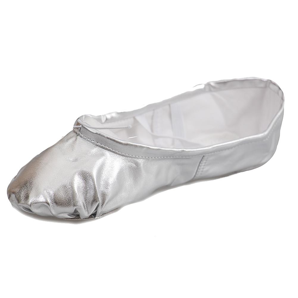 

Туфли-балетки Missfiona женские из искусственной кожи для танцев, гимнастические тапочки для взрослых с раздельной подошвой 35 серебряный