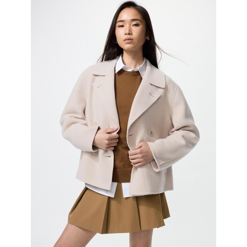 Uniqlo Double Face Short Coat  Relaxed Fit 