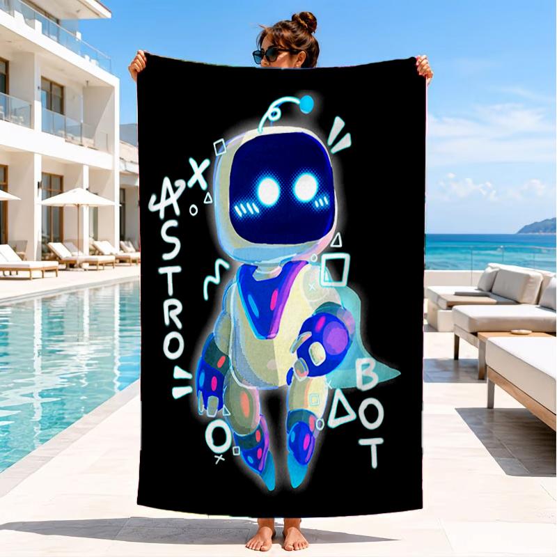 Underwater Adventure Robot Beach Towel, Super Soft Microfiber, Perfect Gift for Her/Him, Birthday, for Pool, Beach, Travel, Decor Beach Party