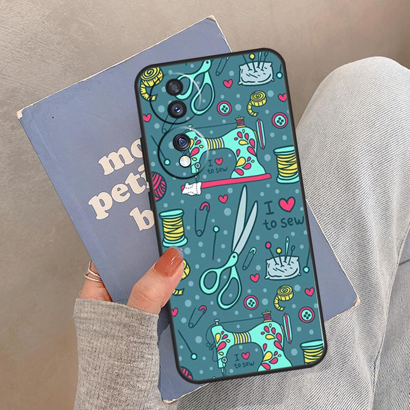 sewing machine tailor pattern Case For Honor Magic 8 Pro 5 6 7 Lite Cover For Honor 200 400 90 70 50 X8a X8b X9a X9b X9c