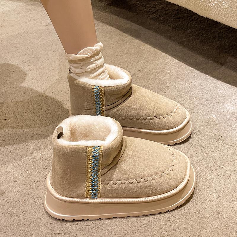 Fashion Boots Flat Heel Round Toe Luxury Designer Winter Shoes Boots Women Snow Fashion Elegant 2024