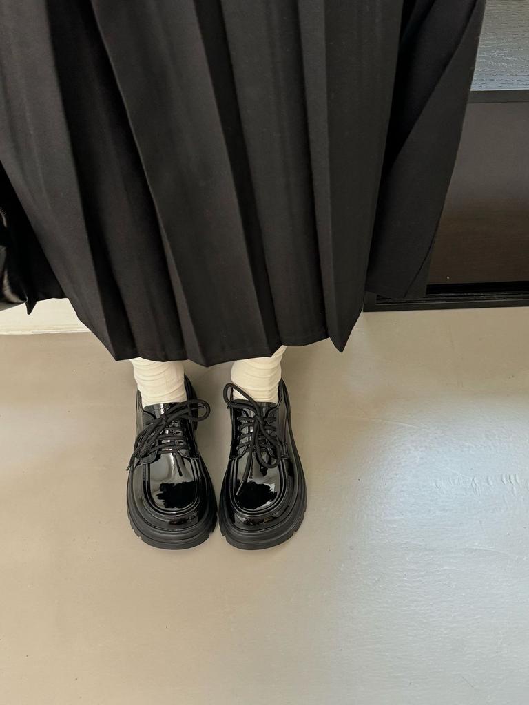 2025 Spring New Small Leather Shoes Women Wear High-end Thick-soled Heightening Uniform Women's Boots College Style Versatile Loafers