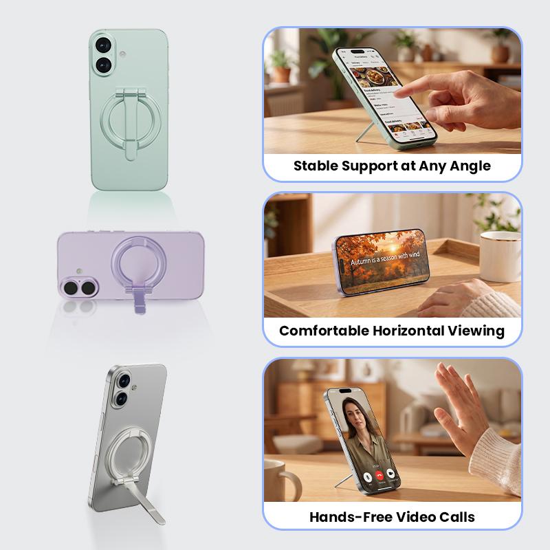 Ultra-thin Cell Phone Ring Holder Magnetic Ring Foldable Kickstand Magnet Grip Desktop Stand for Phone