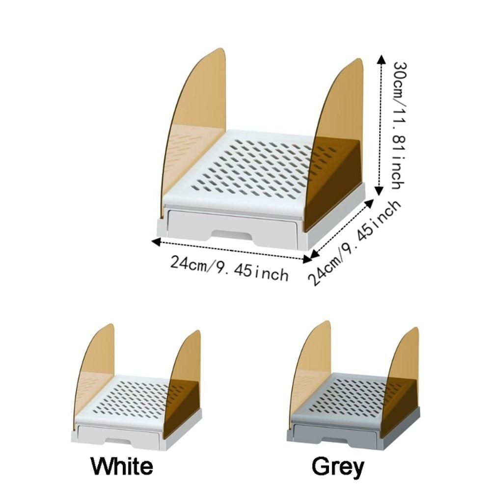 Anti Tracking Cat Litter Ramp with Drawer Adjustable Height Cat Litter Catcher for Cat House
