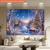 1Pcs Deer In Winter Wonderland Snow Scene Decoration Background Xmas Backdrop Decorations For Photo Studio Photo Booth Party