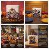 The Wooden Skull Puppy Paper Towel Rack for Halloween - A Creative Table Decoration Item That Enhances The Festive Atmosphere.