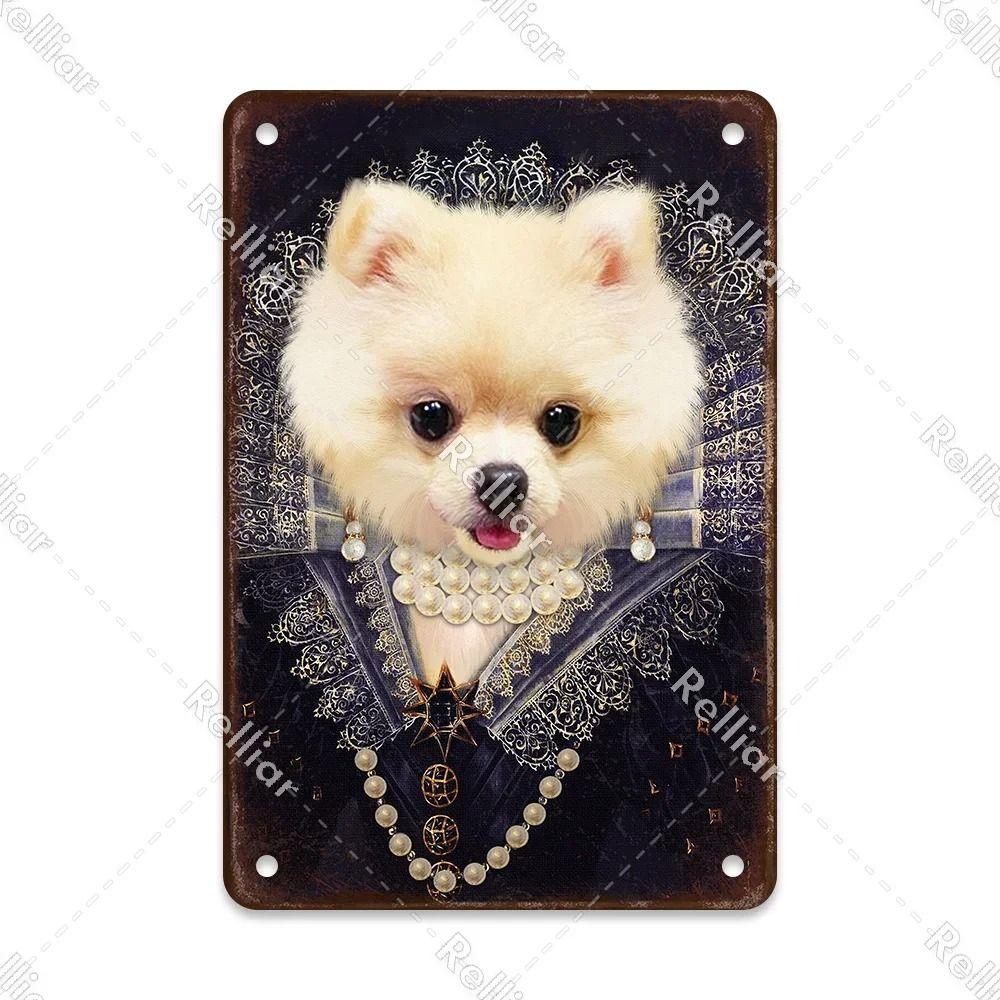 Metal Sign Gentleman Dog Wall Decor, Vintage Tin Plate for Living Room 20x30 cm