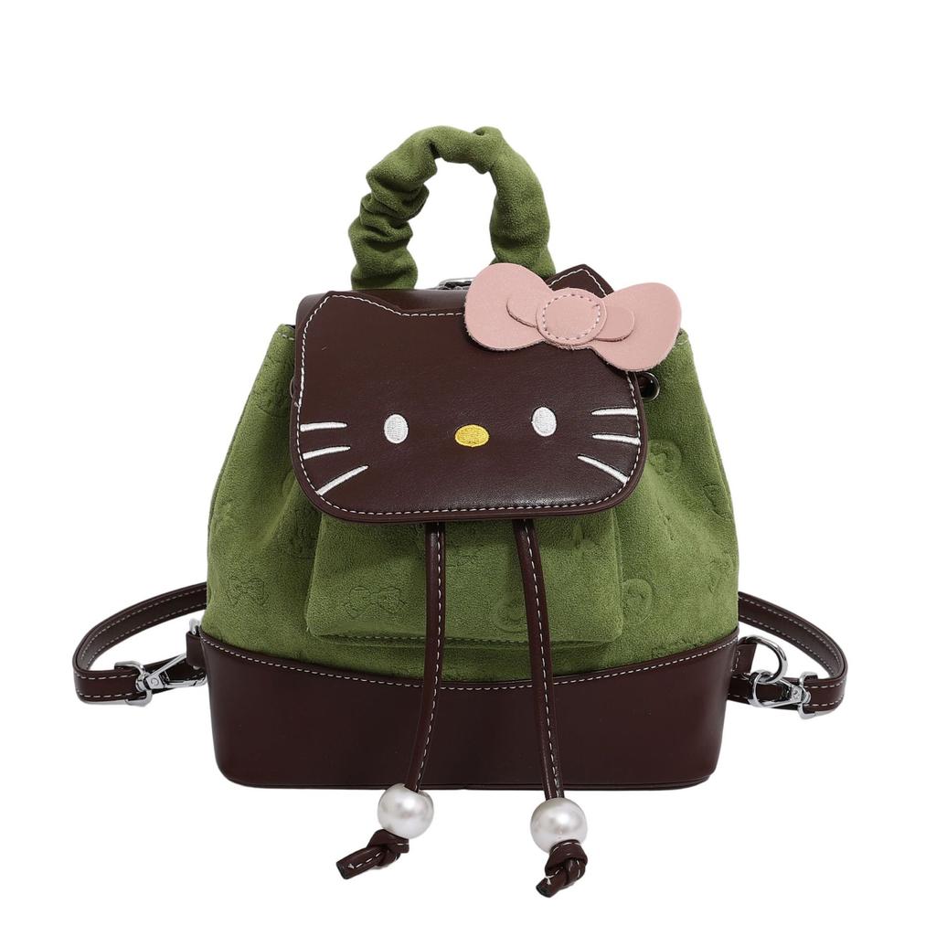 Schoolbag cute cartoon mini backpack bag female 1011 new autumn and winter retro cat backpack commuter shoulder messenger bag