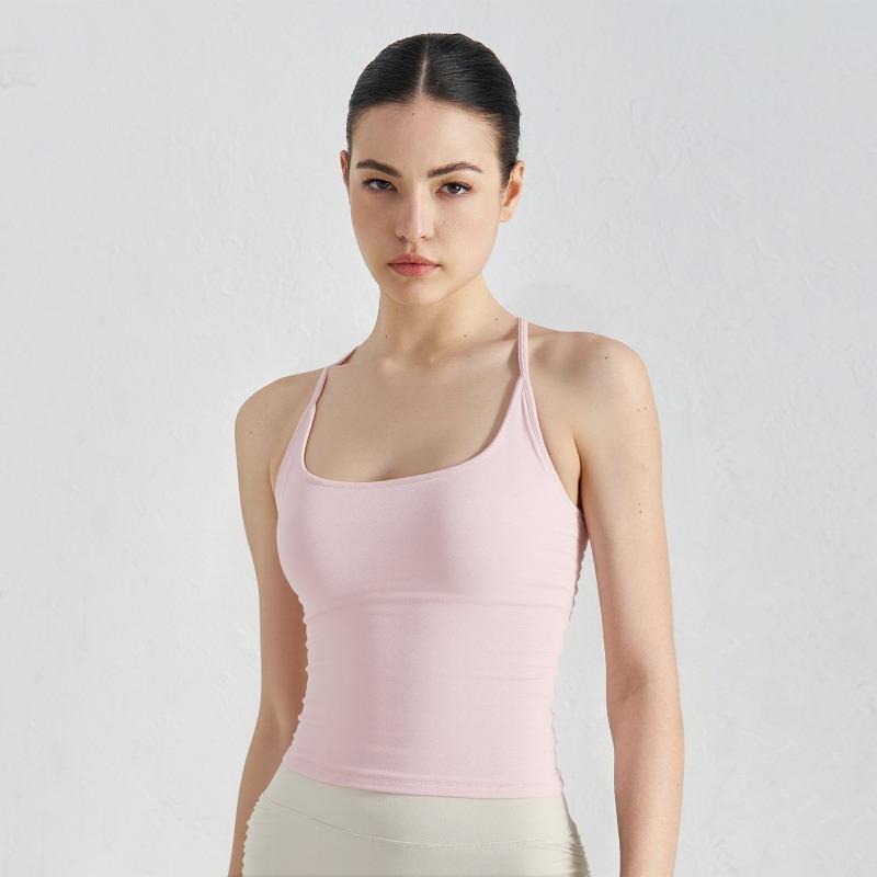 Yoga clothes, sports underwear, women's with chest pads, I-shaped vest, tight Pilates fitness, yoga top, and outer wear.