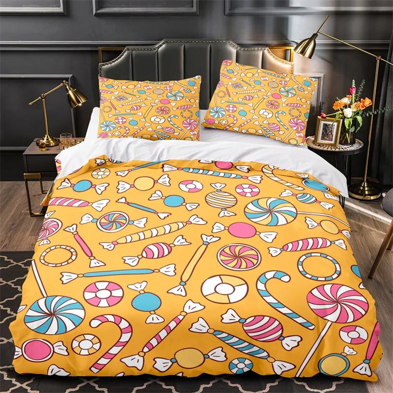 Cartoon Foods Duvet Cover Delicious Pie for Kids Teen American Fast Food Theme Bedroom Decorations Polyester Quilt Cover Queen