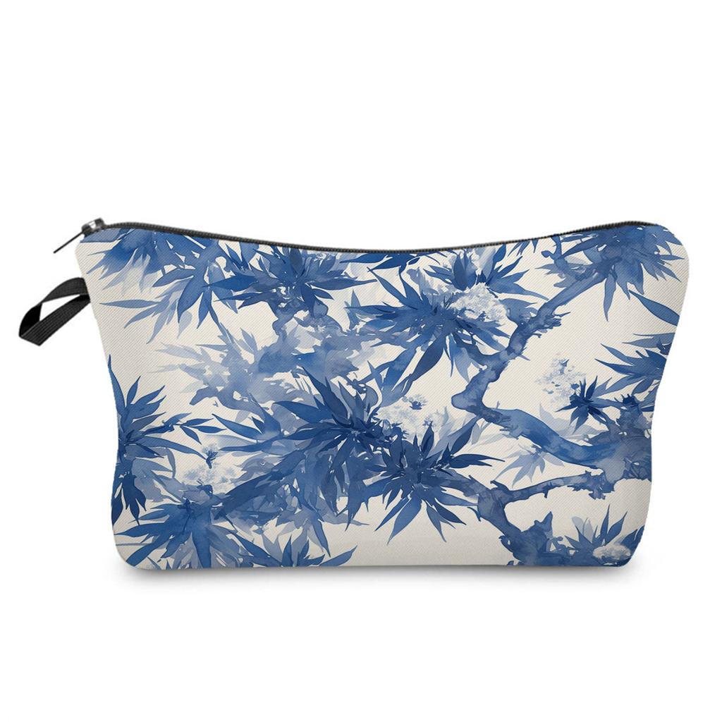 Women Blue and White Porcelain Print Cosmetic Bag Toiletries Organize Travel Storage Case 6358