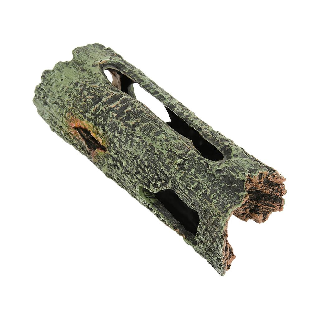 Aquarium Tree Trunk Ornament Simulation Artificial Aquarium Cave Hollow Tree Trunk for Fish Turtles Reptiles