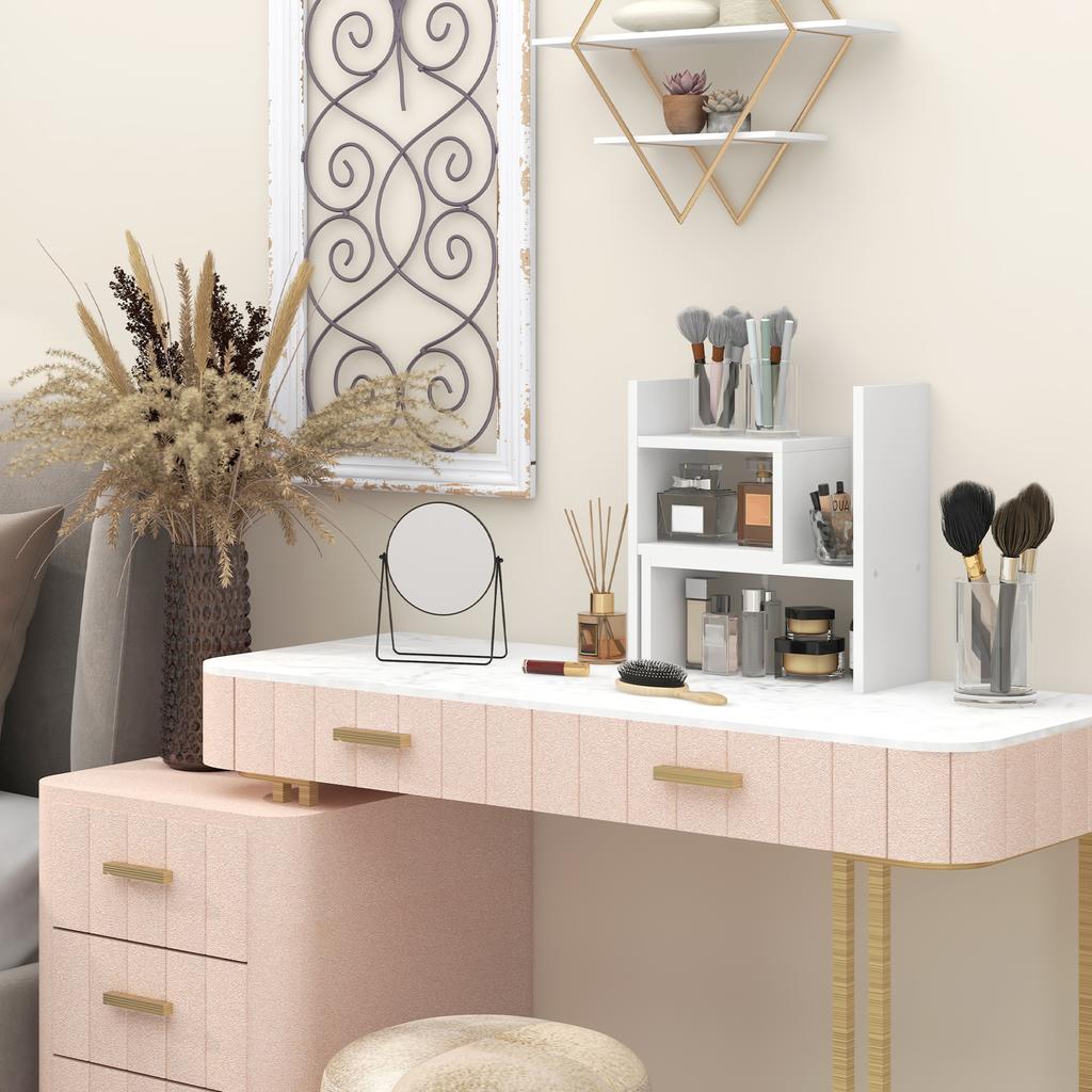 Modulair Bureau Rek Multifunctionele Bureau Organizer 2 Stuks MDF Wit