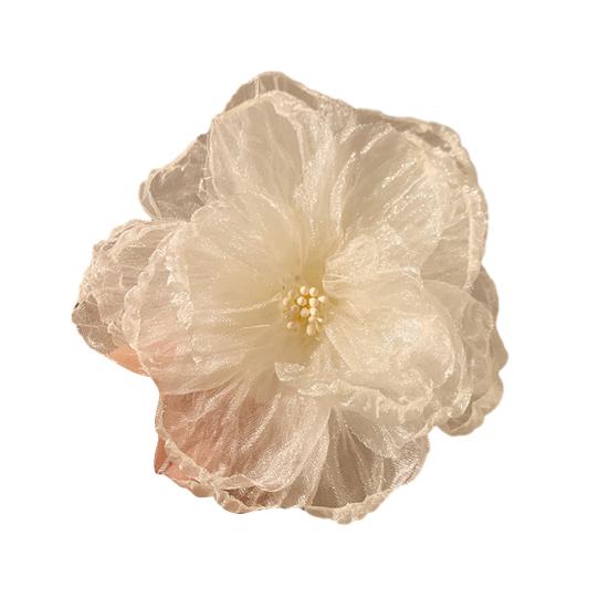 Hairpin 3D Flower Decor Hair Clip with Serrated Teeth Ponytail Bun Half-Up Hairstyles Clip Hair Styling Tool Hair Accessories G