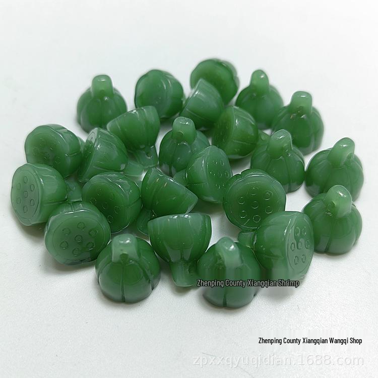 Large Lotus Pod Loose Beads - Imitation Dongling Jade for DIY Jewelry Accessories