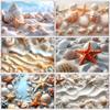 Summer Seaside Beach Colorful Shells Starfish Theme Background Suitable for Room Posters Customizable Birthday Party Decoration