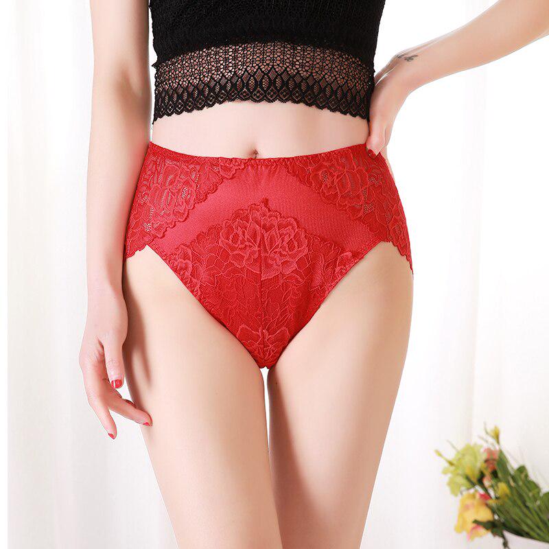 Buy 3pcs Plus Size 6XL Panties Lace Floral High Rise Women Underwear