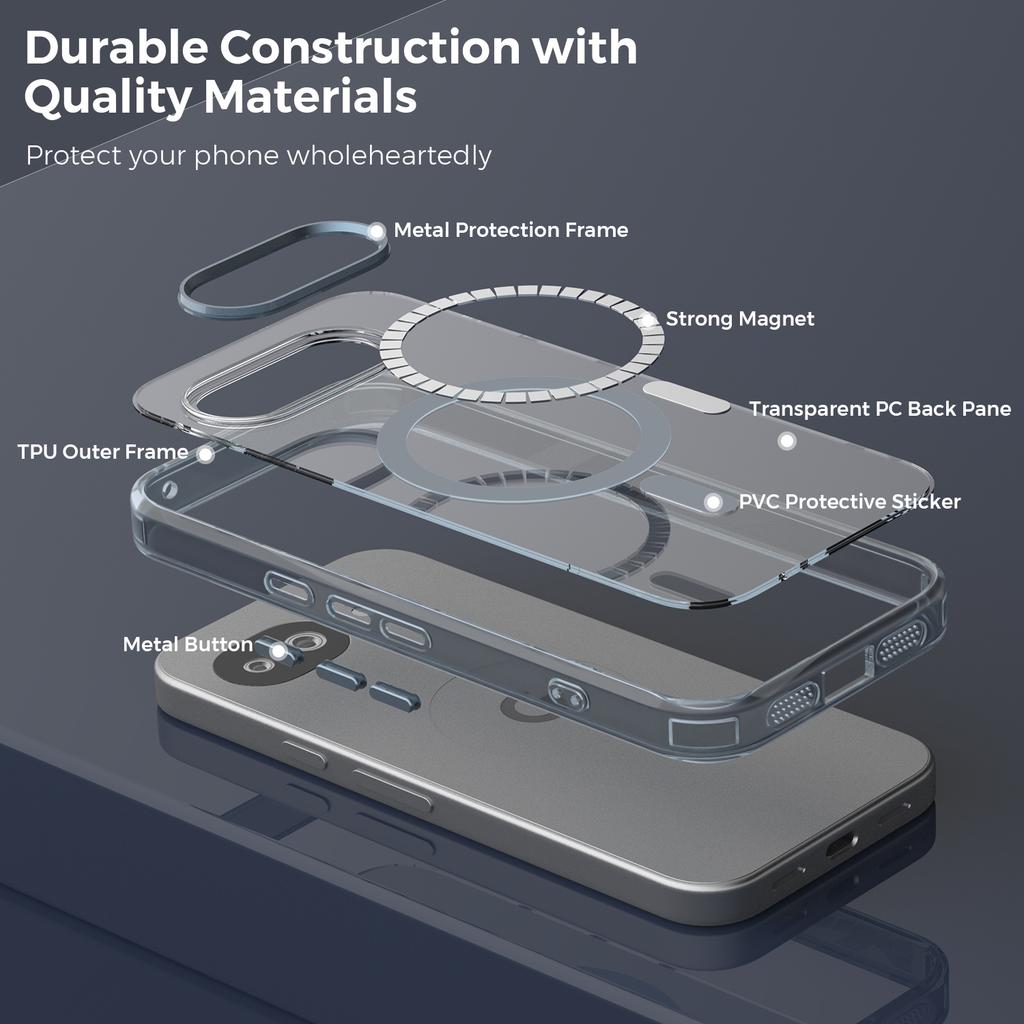 Anti-drop Transparent Magnetic Case For Google Pixel 10 10Pro 10ProXL 10A 9A For Wireless Charging Acrylic Cover