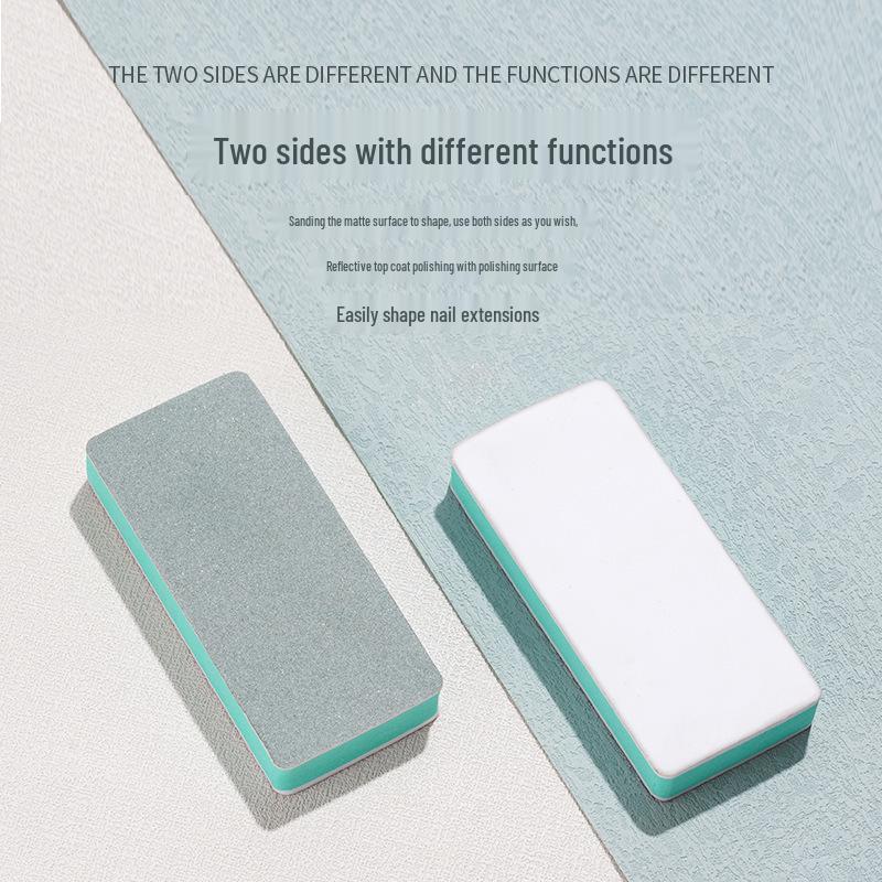 Two-sided Polishing Block for Nails: Sponge Sandpaper Nail Art Tool