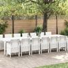 VidaXL 15-piece Garden Set In White Poly Rattan | For 14 People Rectangular Table 350 X 100 X 73 Cm Furniture 3378804