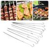 10Pcs Stainless Steel Barbecue Flat Skewer Grilling Tool for Party Outdoor Activities