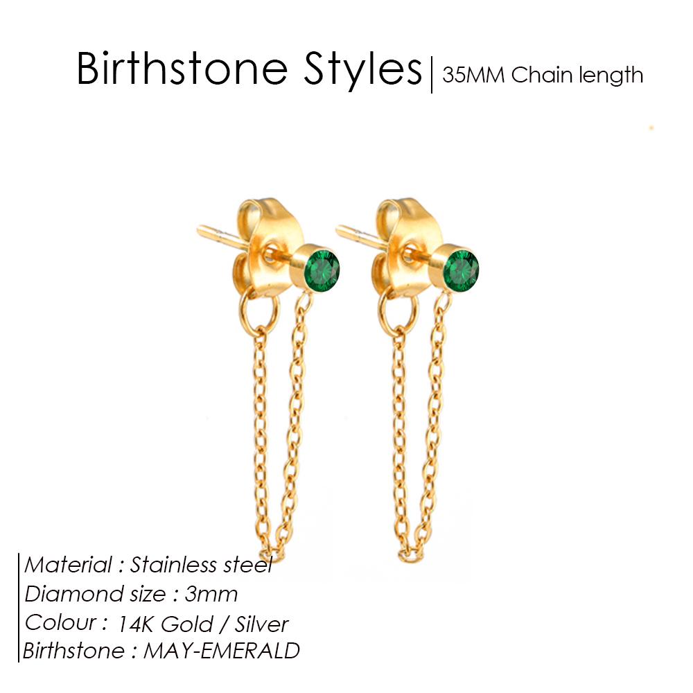 EMANCO Zircon Birthstone Pendant Earrings 12 Zodiac Signs Stainless Steel Jewelry Party Gifts