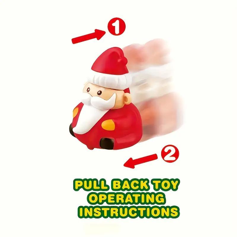 Christmas Pull Back Toy Car Set Santa Snowman Tree Shapes Colorful Stocking Stuffers Party Gift Birthday Holiday Game for Kids