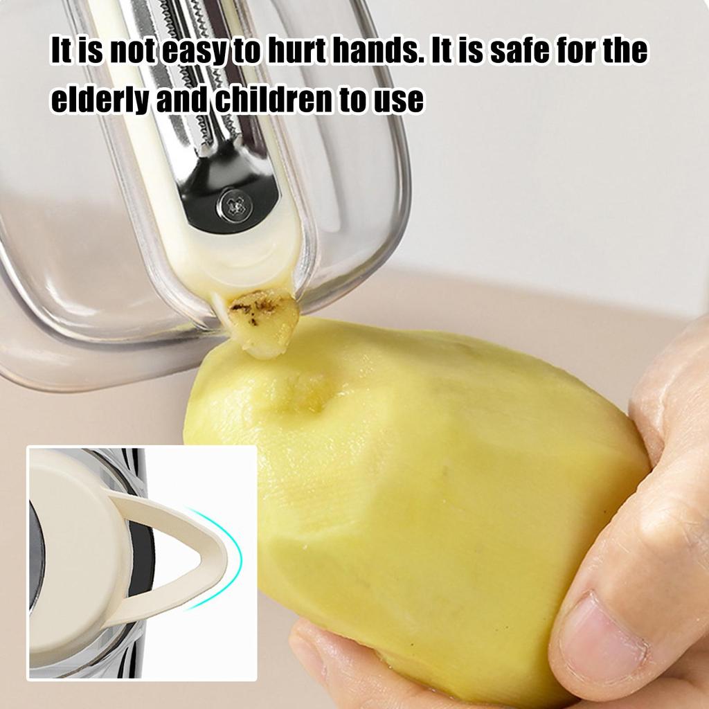 Peeler with Storage Box Kitchen Vegetables Peeler with Storage Box Household Gadget with Splash Guard for Potato Tomato Onion