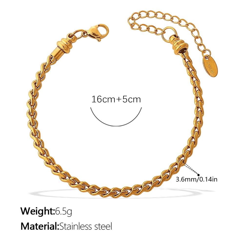 Stainless steel 18K texture niche premium twist snake bone wave texture shape design bracelet