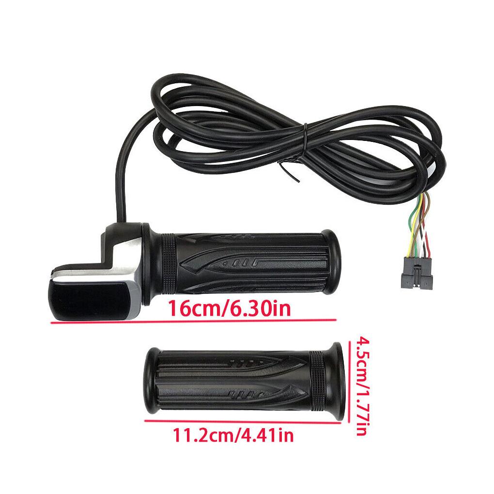 1 Pair Bicycles Throttle Grip LCD Display Battery Indicator Lever 6 Core with Switch Non-slide Handlebar Conversion