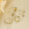 Set da 6 Pezzi Orecchini a Cerchio Huggies Color Argento Zirconi per Donne Moda Rame Set di Orecchini per Piercing Cartilagine Gioielli da Festa Femminili