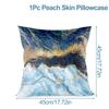 Marble Pattern Nordic Geometric Decorative Pillowcase Peach Velvet Microfiber Pillow Cushion Cover For Car Home Living Room